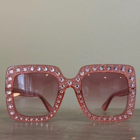Gucci | Accessories | Gucci Pink Crystal Sunglasses | Poshmark display picture 3